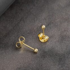 Aretes balin 2mm en oro laminado 18K Piangere clasicos PG-A006