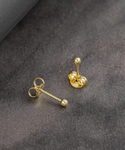 Aretes balin 2mm en oro laminado 18K Piangere clasicos PG-A006