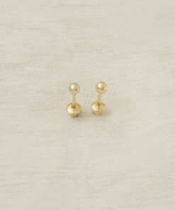Aretes balin 3mm en oro laminado 18K Piangere elegantes