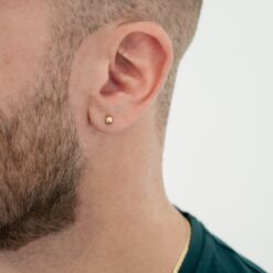 Aretes balin 3mm en oro laminado 18K Piangere elegantes