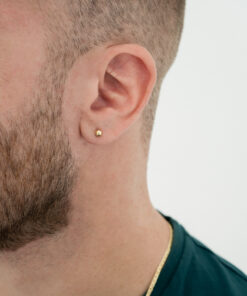 Aretes balin 3mm en oro laminado 18K Piangere elegantes