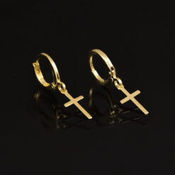 Aretes circonia cuadrada rojo en oro laminado 18K Piangere elegantes para uso diario