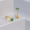 Aretes circonia verde 2.5mm en oro laminado 18K Piangere brillantes