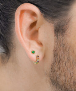 Aretes circonia verde 2.5mm en oro laminado 18K Piangere brillantes