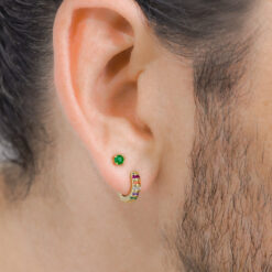 Aretes circonia verde 2.5mm en oro laminado 18K Piangere brillantes