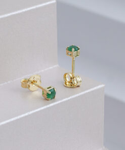 Aretes circonia verde 2.5mm en oro laminado 18K Piangere brillantes