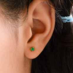 Aretes circonia verde 2.5mm en oro laminado 18K Piangere brillantes