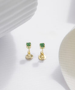 Aretes circonia verde 2.5mm en oro laminado 18K Piangere brillantes