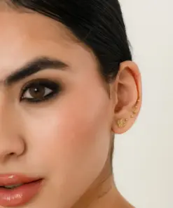 Aretes clover 0.8mm en oro laminado 18K Piangere delicados