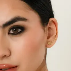 Aretes clover 0.8mm en oro laminado 18K Piangere delicados