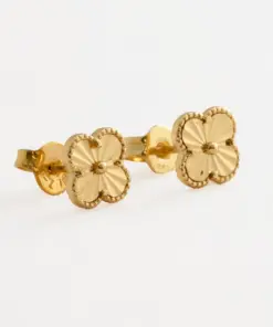 Aretes clover 0.8mm en oro laminado 18K Piangere delicados