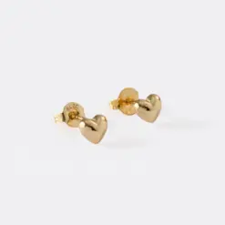 Aretes corazon baby heart en oro laminado 18K Piangere delicados