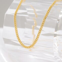 Cadena cubana eslabon U 4mm 65cm en oro laminado 18K Piangere para hombre