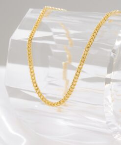 Cadena cubana eslabon U 4mm 65cm en oro laminado 18K Piangere para hombre