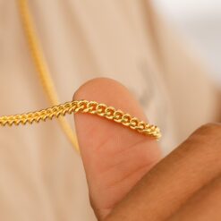 Cadena cubana eslabon U 4mm 65cm en oro laminado 18K Piangere para hombre