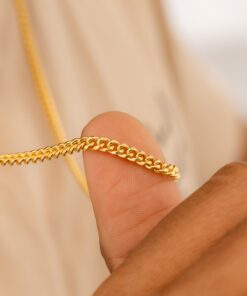 Cadena cubana eslabon U 4mm 65cm en oro laminado 18K Piangere para hombre