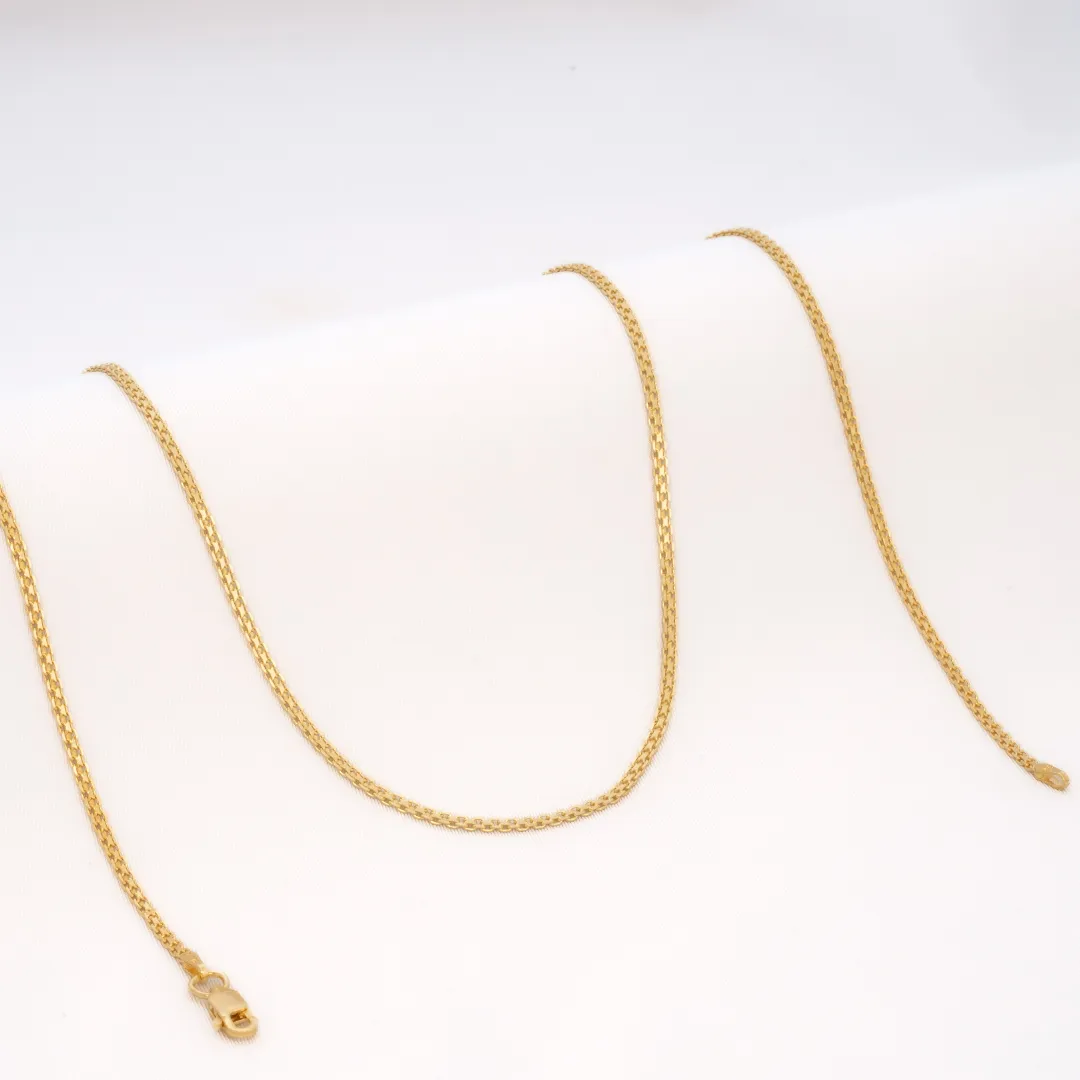 Cadena tejido chino 2mm 45cm en oro laminado 18K Piangere elegante