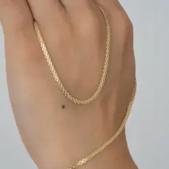 Cadena tejido chino 2mm 45cm en oro laminado 18K Piangere elegante