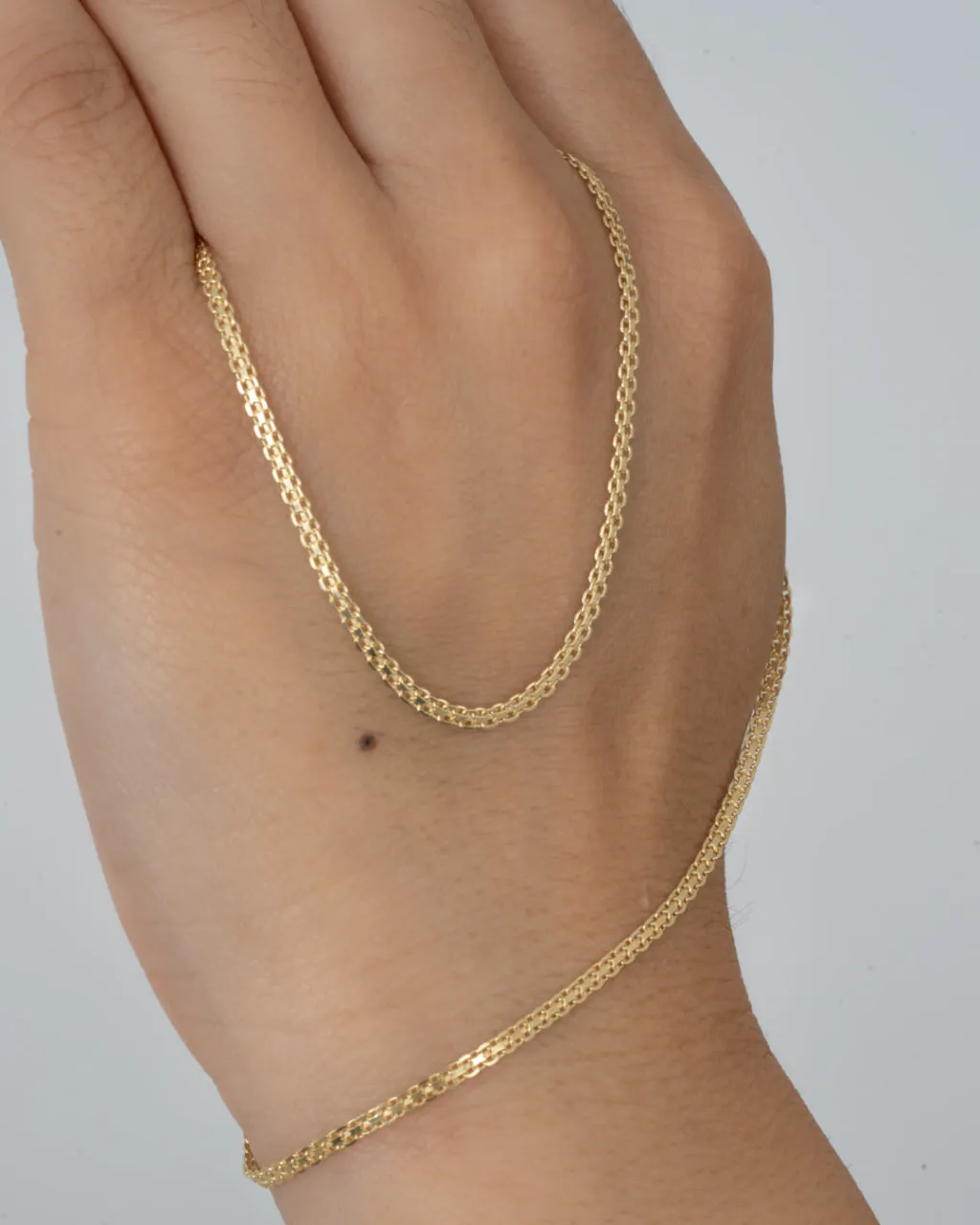 Cadena tejido chino 2mm 45cm en oro laminado 18K Piangere elegante