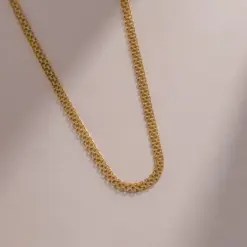 Cadena tejido chino 3mm 65cm en oro laminado 18K Piangere para hombre