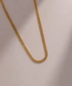 Cadena tejido chino 3mm 65cm en oro laminado 18K Piangere para hombre