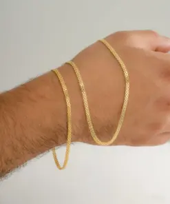 Cadena tejido chino 3mm 65cm en oro laminado 18K Piangere para hombre