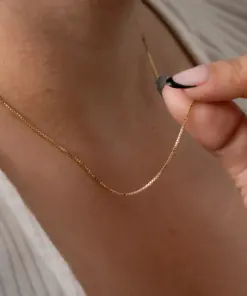 Cadena veneciana 0.7mm 45cm en oro laminado 18K Piangere delicada