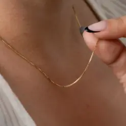 Cadena veneciana 0.7mm 45cm en oro laminado 18K Piangere delicada