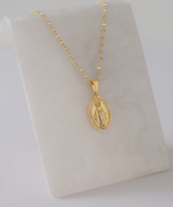Dije nuestra señora milagrosa en oro laminado 18K Piangere religioso
