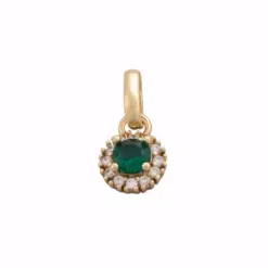 Dije royal green 8mm en oro laminado 18K Piangere elegante