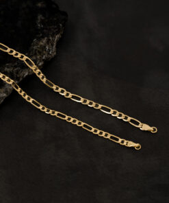 Pulsera 3x1 diamantada 20cm 3.5mm en oro laminado 18K Piangere elegante