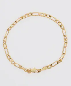 Pulsera 3x1 diamantada 20cm 3.5mm en oro laminado 18K Piangere elegante