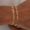 Pulsera 3x1 diamantada 20cm 3.5mm en oro laminado 18K Piangere elegante