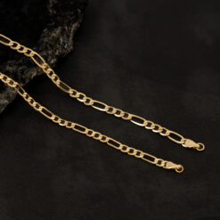 Pulsera 3x1 diamantada 20cm 3.5mm en oro laminado 18K Piangere elegante