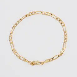 Pulsera 3x1 diamantada 20cm 3.5mm en oro laminado 18K Piangere elegante