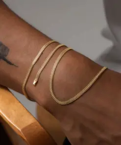 Pulsera arrow 2.6mm 19.5cm en oro laminado 18K Piangere moderna