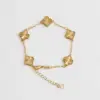 Pulsera clover 1cm 15cm con extension en oro laminado 18K Piangere delicada
