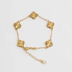 Pulsera clover 1cm 15cm con extension en oro laminado 18K Piangere delicada