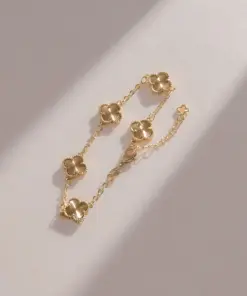 Pulsera clover 1cm 15cm con extension en oro laminado 18K Piangere delicada