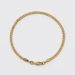 Pulsera cubana plana 20cm en oro laminado 18K Piangere elegante
