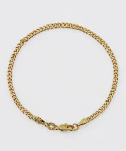 Pulsera cubana plana 20cm en oro laminado 18K Piangere elegante