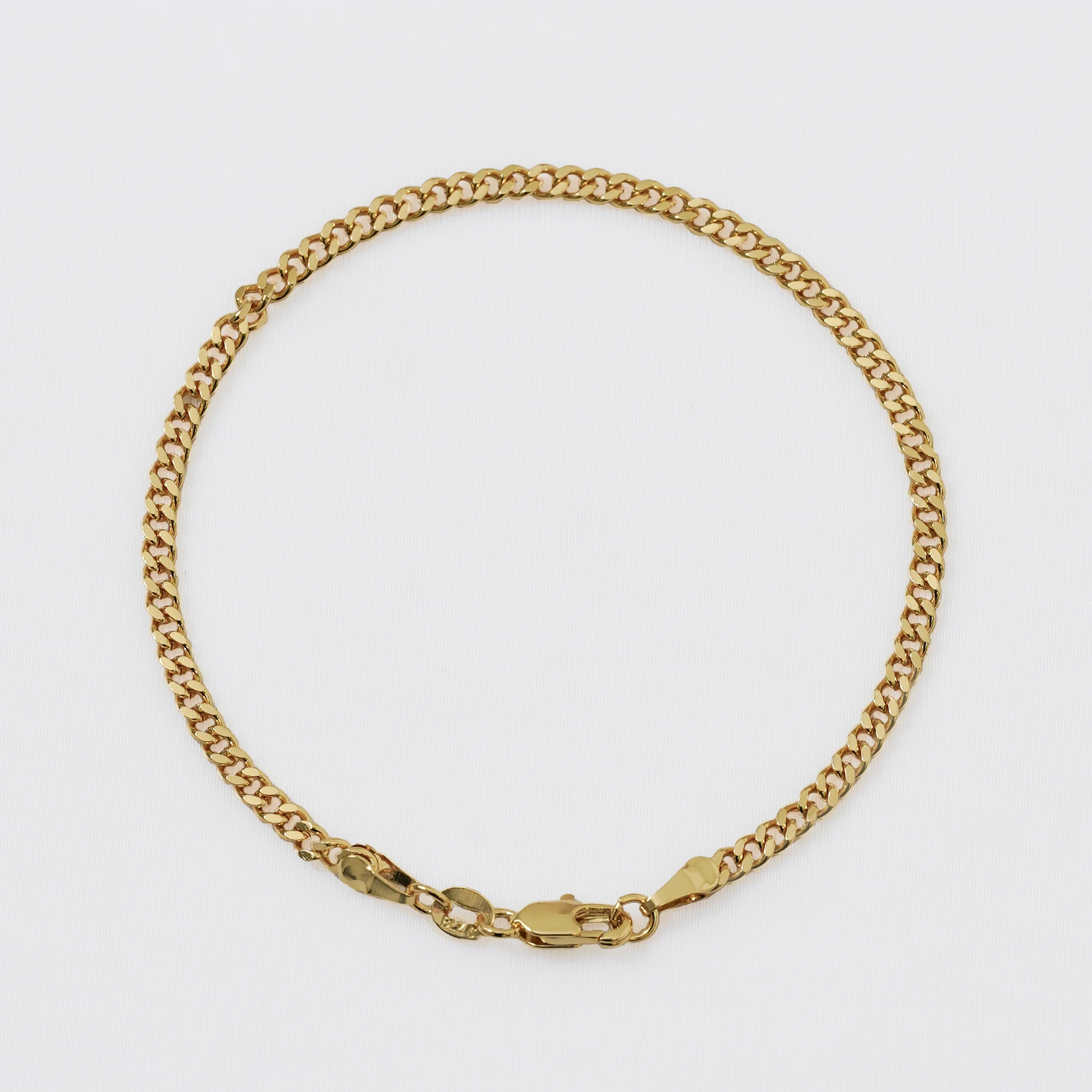 Pulsera cubana plana 20cm en oro laminado 18K Piangere elegante
