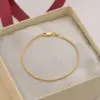 Pulsera lazito 1.3mm 19.5cm en oro laminado 18K Piangere delicada