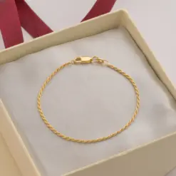 Pulsera lazito 1.3mm 19.5cm en oro laminado 18K Piangere delicada