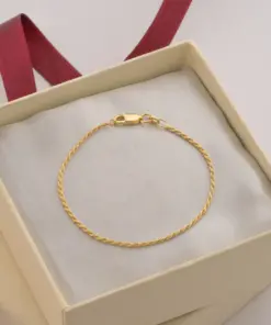 Pulsera lazito 1.3mm 19.5cm en oro laminado 18K Piangere delicada