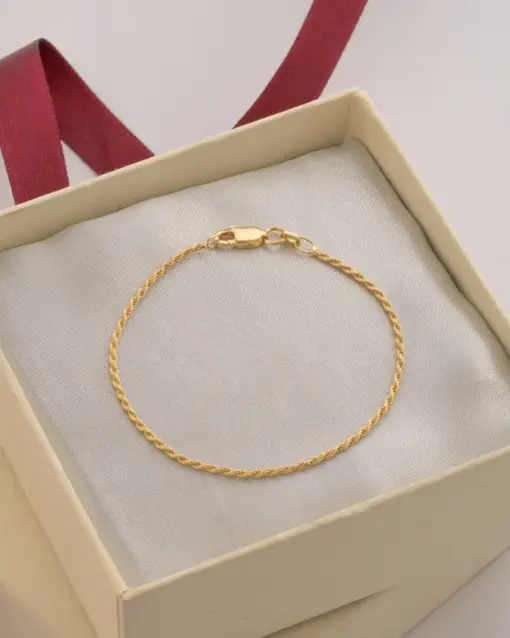 Pulsera lazito 1.3mm 19.5cm en oro laminado 18K Piangere delicada