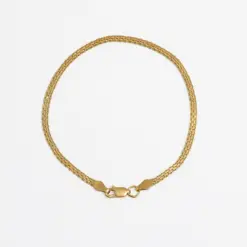 Pulsera tejido chino 3mm 19.5cm en oro laminado 18K Piangere elegante