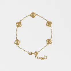 Pulsera mini clover 0.7mm 15cm con extension en oro laminado 18K Piangere delicada