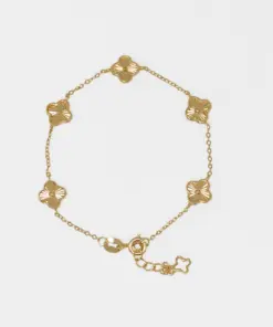 Pulsera mini clover 0.7mm 15cm con extension en oro laminado 18K Piangere delicada