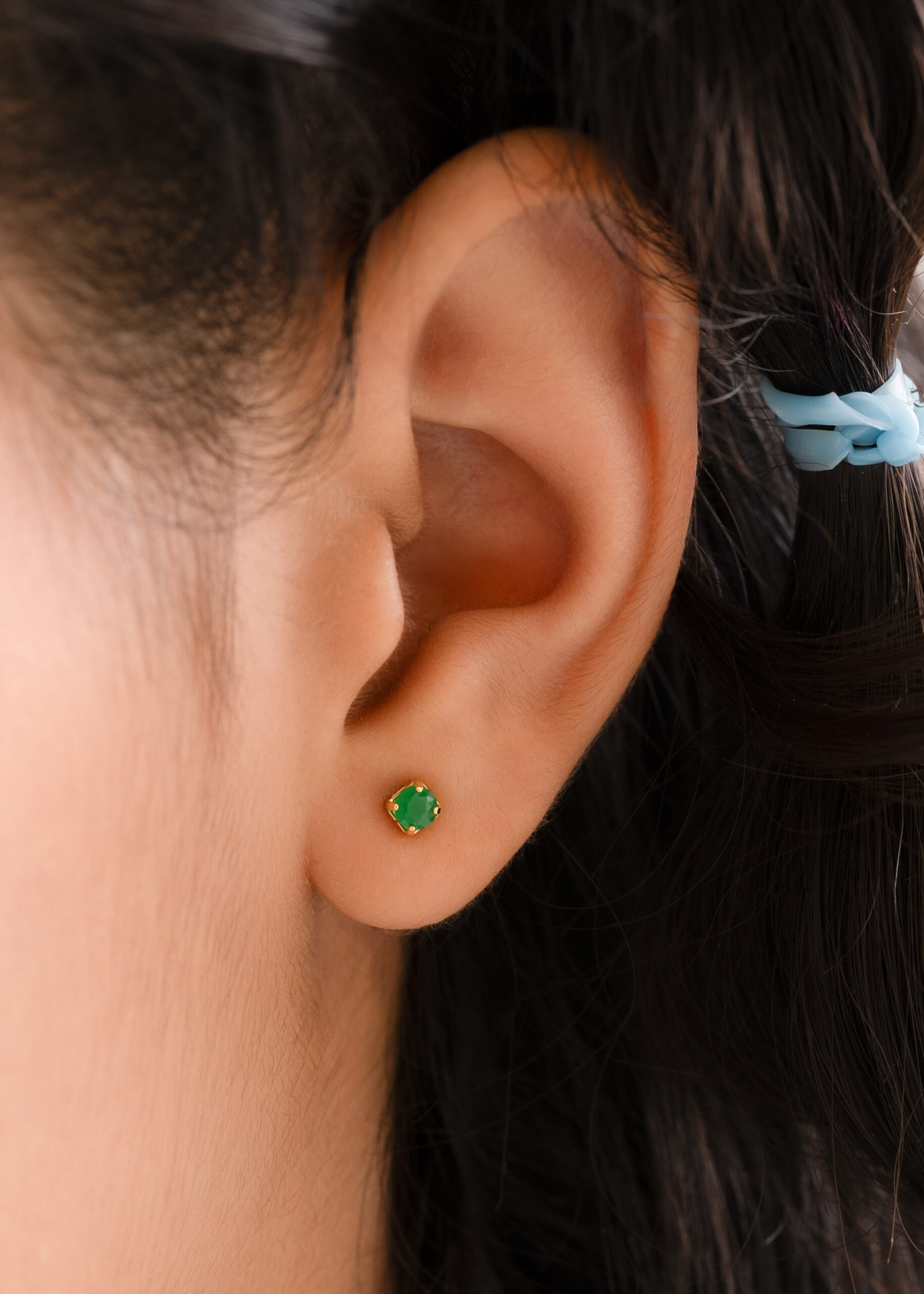 Arete Circonia Verde Caja 2.5 mm Piangere - Image 3